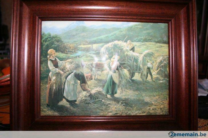 Tableau signé "Vicente  Roso", "Les faucheuses"