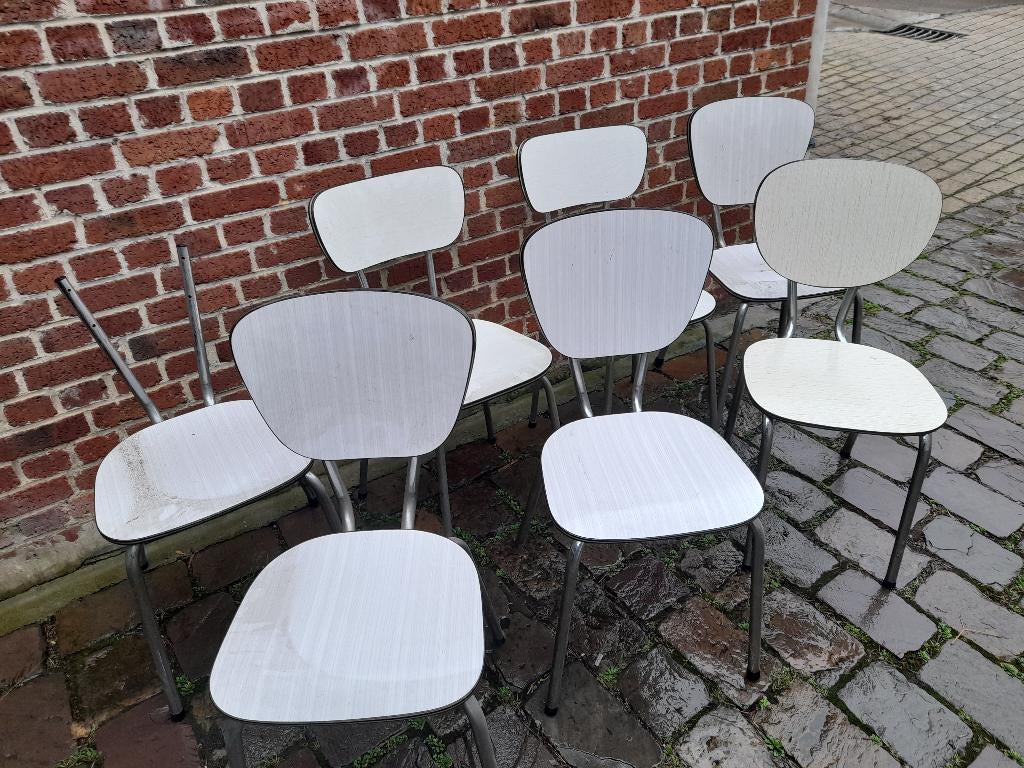 Chaises formica, Maison & Meubles, Chaises, Enlèvement, Blanc, Vintage, Cinq, Six Chaises ou plus