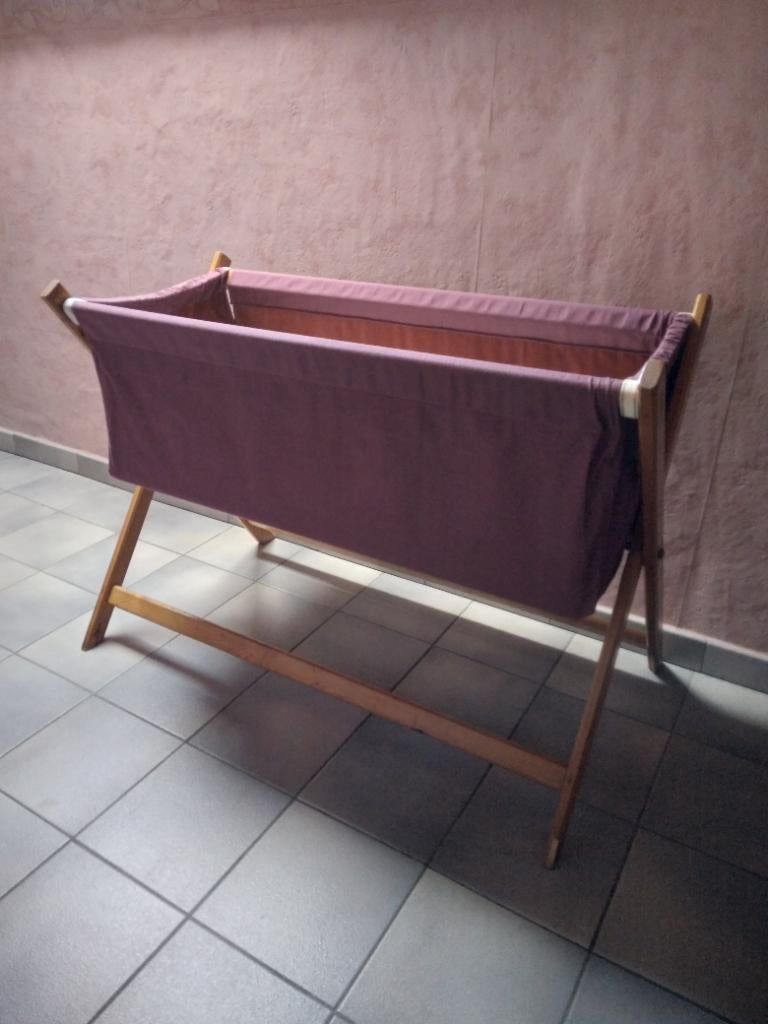 Berceau pliant en bois Vintage, Enfants & Bébés, Enlèvement ou Envoi, Utilisé, Berceau