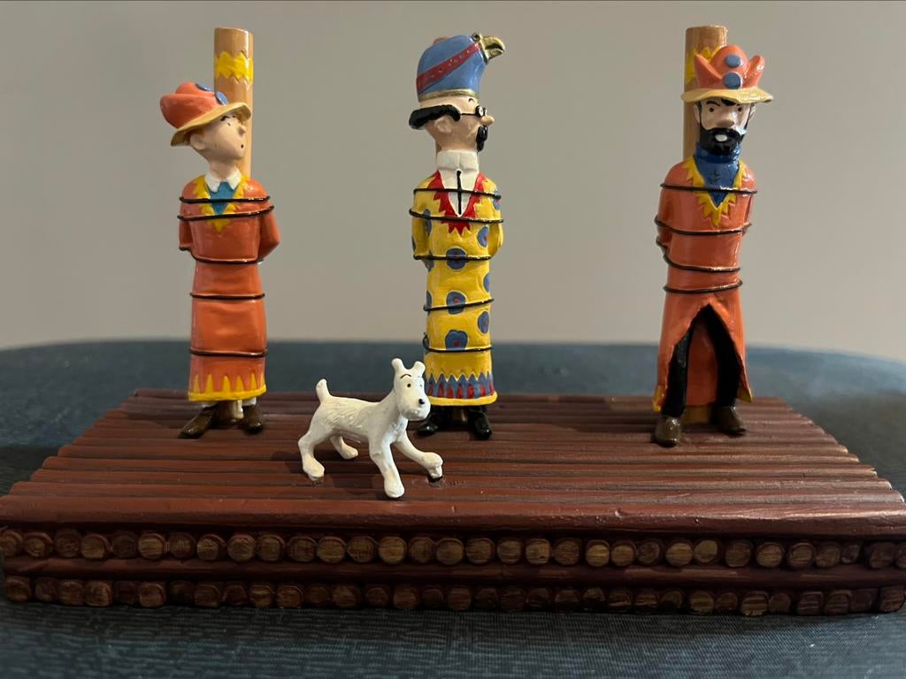 Kuifje «  De tempel van de zon (4 boomstammen), Collections, Personnages de BD, Comme neuf, Tintin, Enlèvement ou Envoi