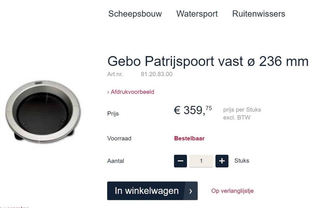 Gebo Patrijspoort, Watersport en Boten, Ophalen, Nieuw, Dekbeslag, Zeilboot of Motorboot
