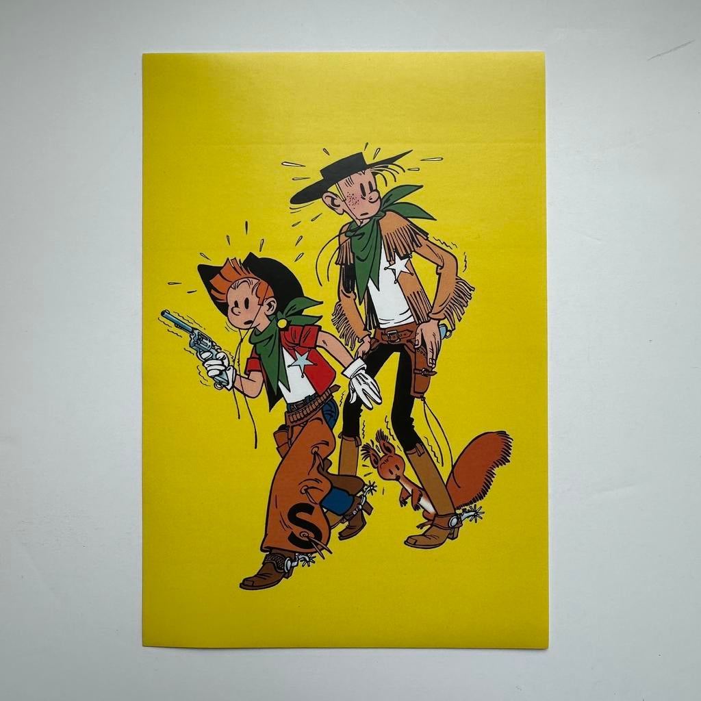 Franquin : autocollant Spirou et Fantasio les chapeaux noirs, Collections, Envoi, Gaston ou Spirou, Neuf, Image, Affiche ou Autocollant