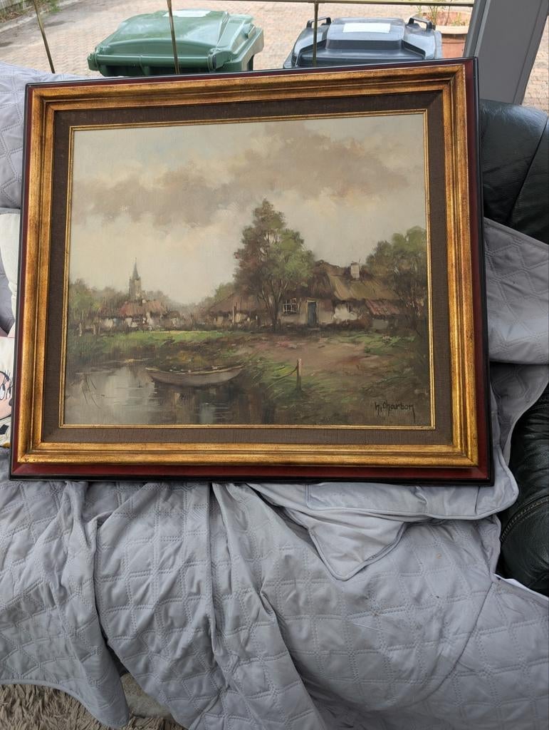 Peinture de paysage par H CHARBON, Enlèvement ou Envoi