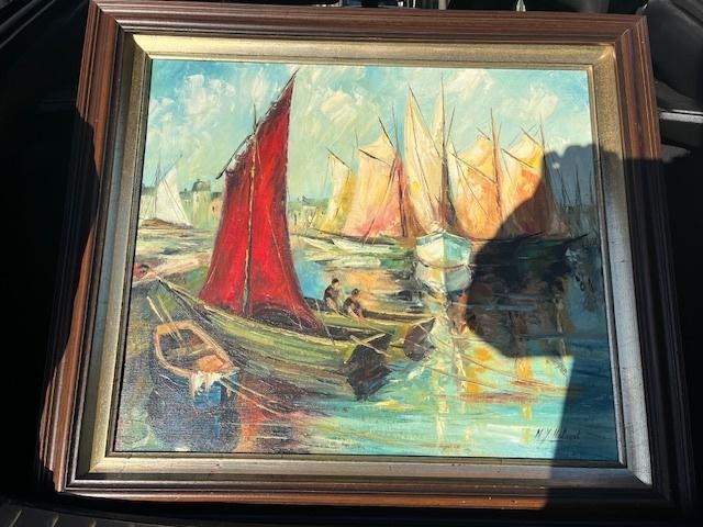 Schilderij Zeilboten N.Y. Halaert, Antiek en Kunst, Ophalen