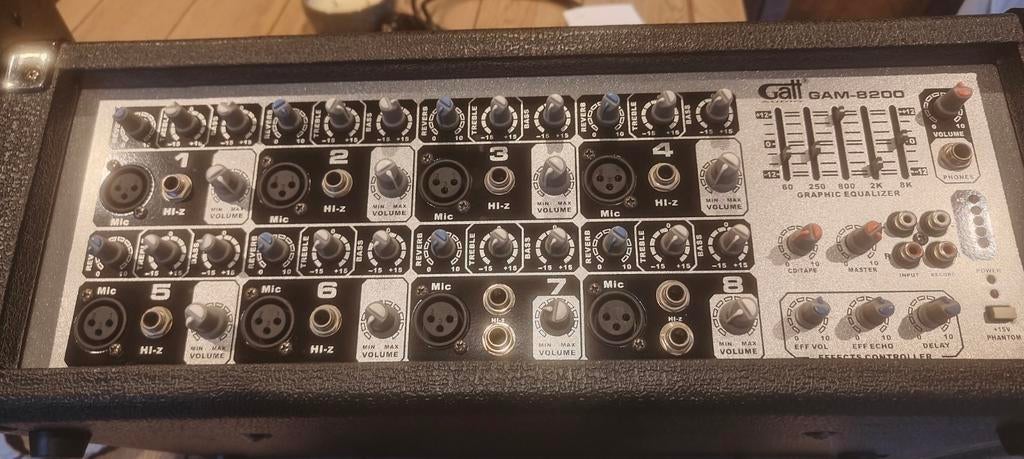 Gatt Audio GAM‑8200 – 8‑kanaals powered mixer – 200W, Musique & Instruments, Enlèvement
