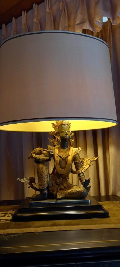 Belle lampe de table Bouddha en bronze, Enlèvement ou Envoi, Comme neuf