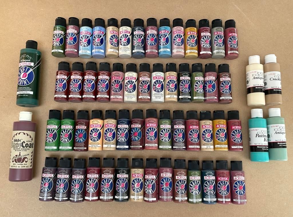 61 bouteilles de peinture acrylique, Anita's e.a. new part 2, Hobby & Loisirs créatifs, Peinture, Enlèvement ou Envoi, Comme neuf