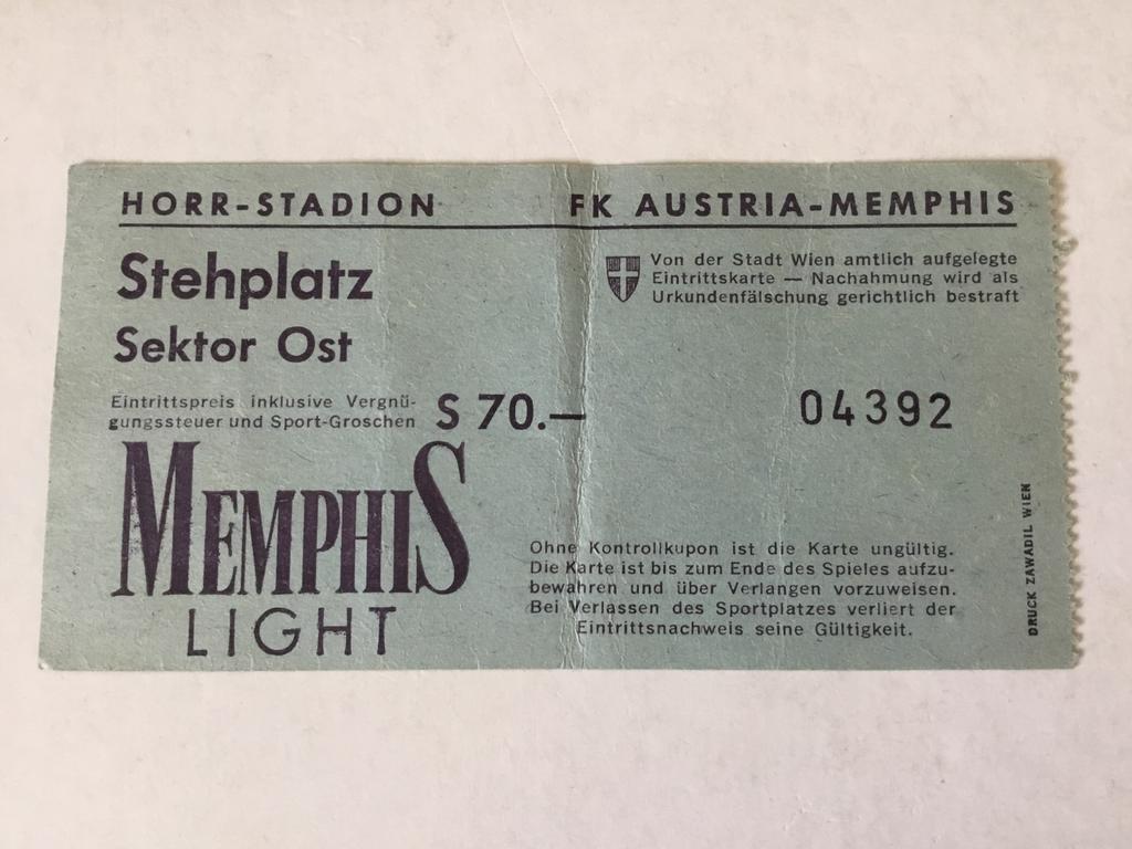 Billet FK Austria-Memphis Horr Stadium