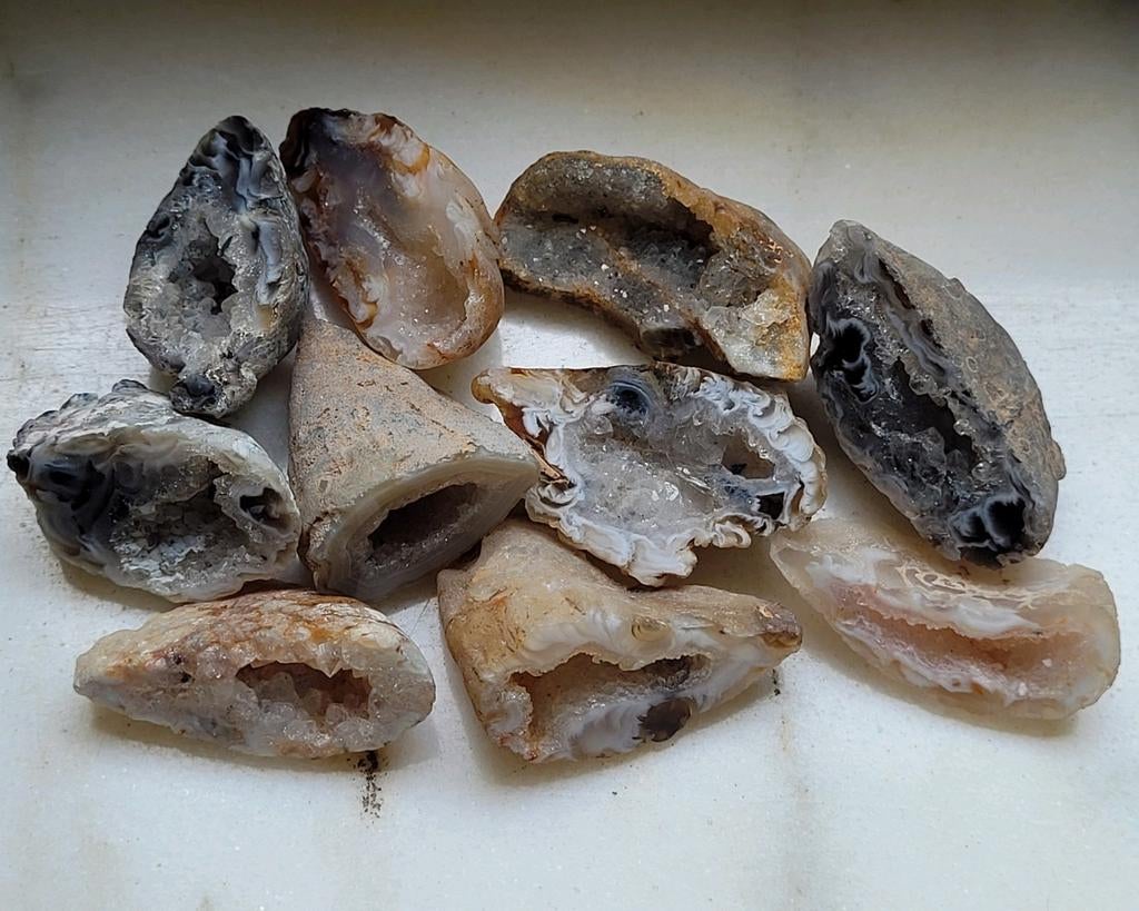 Mini géodes en quartz, agate, améthyste rose du Mexique, 10, Enlèvement ou Envoi, Minéral