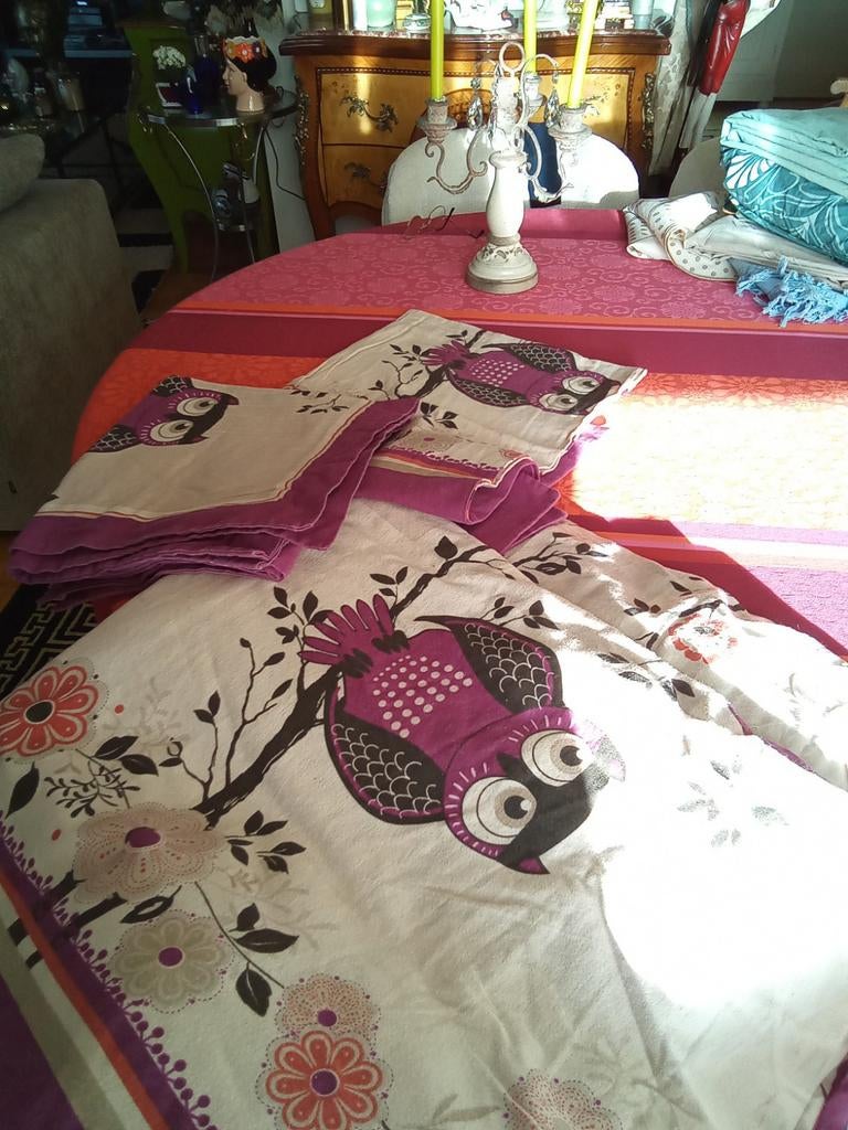 Housse de couette 2 taies housse traversin. 240/220. Flanell, Maison & Meubles, Enlèvement, Comme neuf, Housse de couette