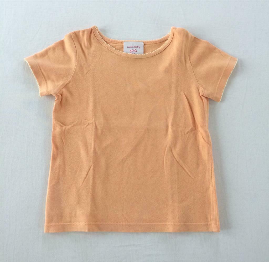 pastel oranje meisjes t-shirtje Laura Ashley 104 110 t-shirt, Gebruikt, Meisje, Ophalen of Verzenden, Shirt of Longsleeve