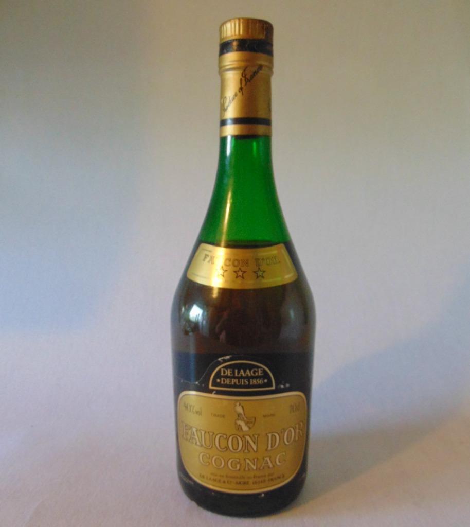 Ancienne bouteille de cognac Faucon d'or, Collections, Enlèvement ou Envoi, Neuf, Pleine