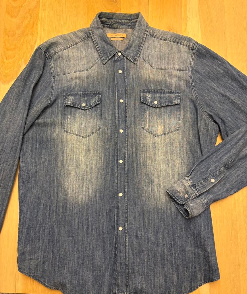 Jeanshemd van 40Weft, Kleding | Heren, Overhemden, Ophalen of Verzenden, Zo goed als nieuw, Blauw, 40 weft