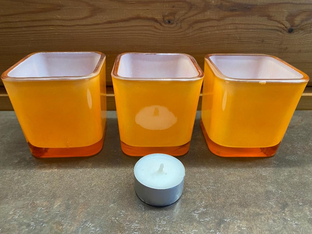 3 Theelichtglaasjes, Ophalen, Overige kleuren, Nieuw, Kandelaar