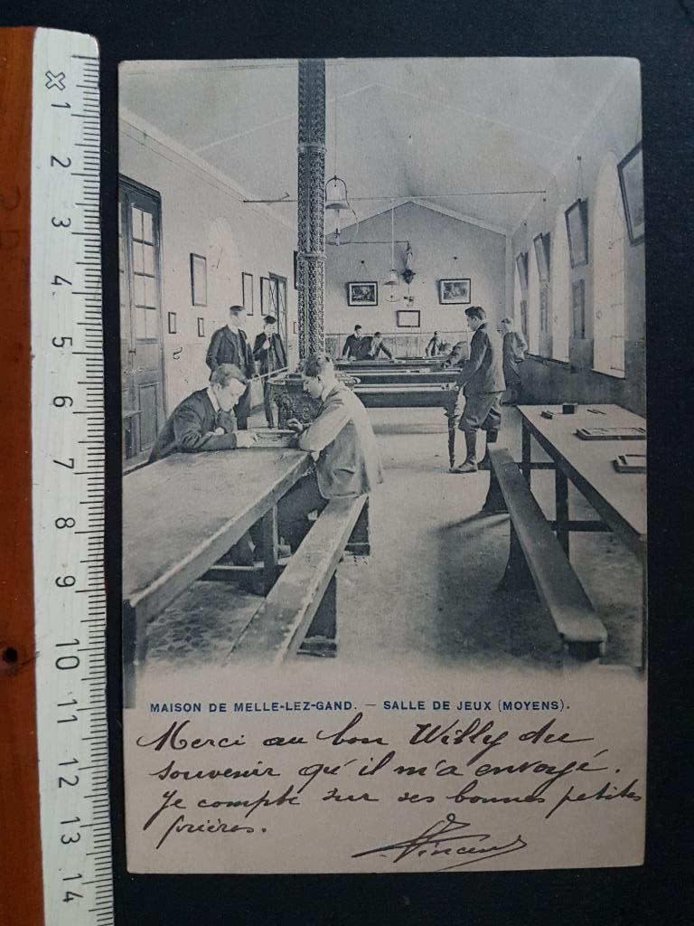 Postkaart (Gent) Maison de Melle-lez-Gand Salle de jeux, Enlèvement ou Envoi, Avant 1920, Affranchie, Flandre Orientale