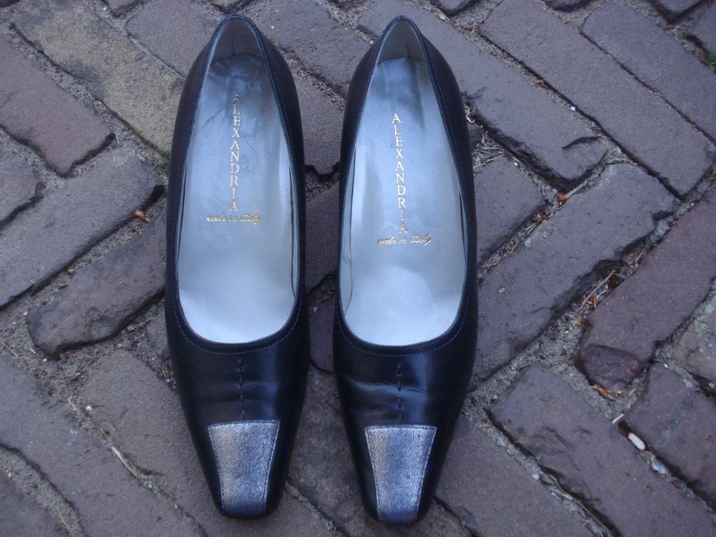 Gratis verzending, nieuwe blauwe leren alexandria pumps mt40, Pumps, Nieuw, Alexandria Pumps 40, Verzenden