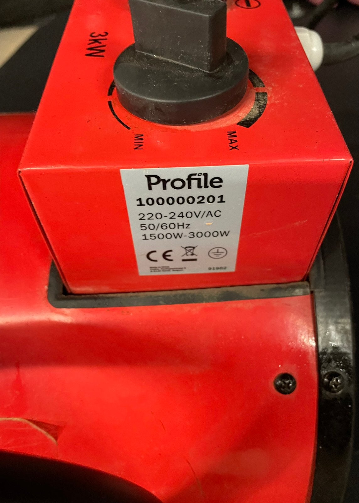 Kachel ventilator 3000 watt, Ophalen, Gebruikt