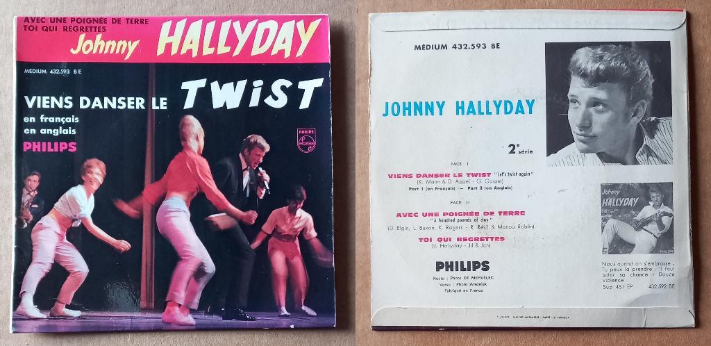 45-toerenplaat — Johnny Hallyday -Come dance the twist, Cd's en Dvd's, Vinyl | Rock, Gebruikt, Ophalen of Verzenden