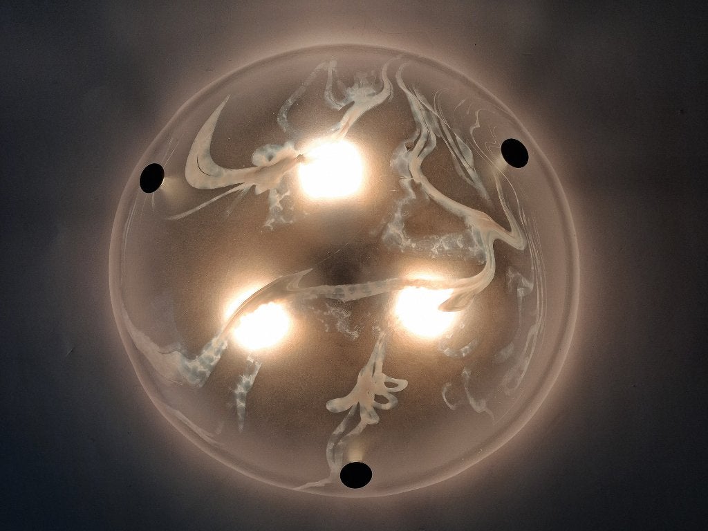 Lampe de plafond Hillebrand Murano, Enlèvement ou Envoi, Vintage, 42 cm, Verre