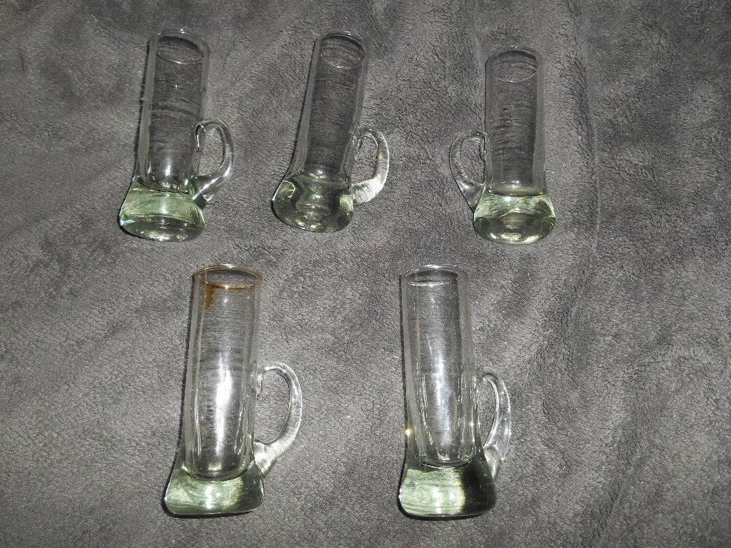Lot de 5 verre à liqueur avec anses +-10cm, Enlèvement ou Envoi