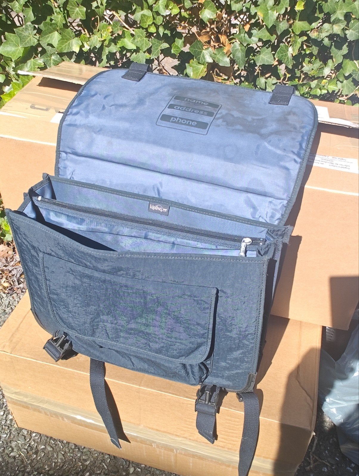 Kipling rug en boekentas, Ophalen, Blauw