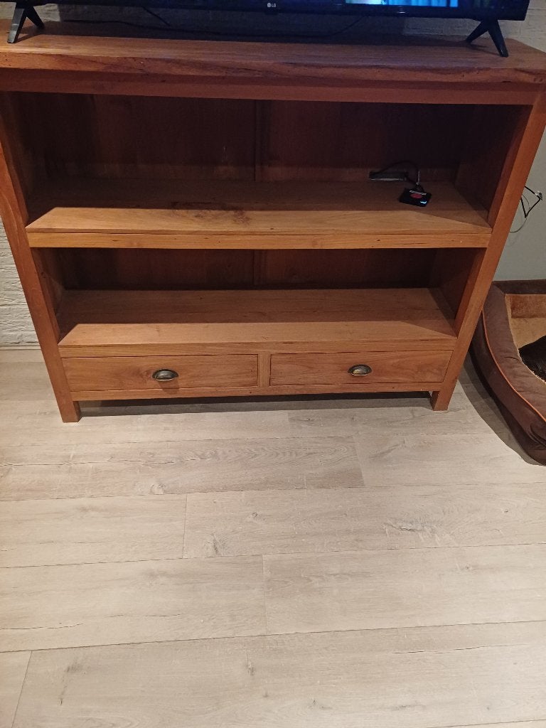 Tv kast teak, Ophalen, 100 tot 150 cm, 100 tot 150 cm, Teakhout