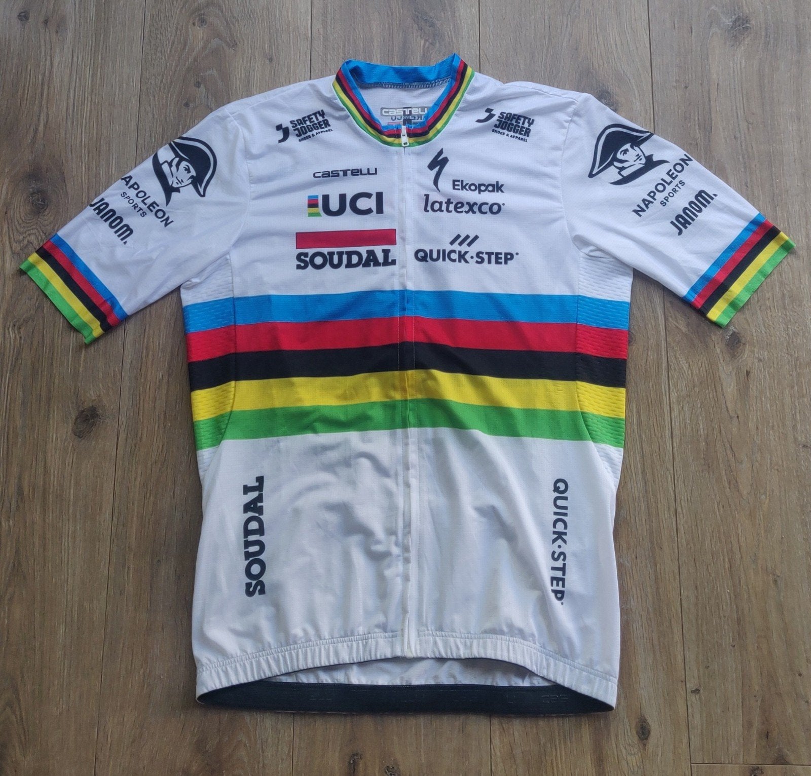 Wielershirt regenboogtrui Evenepoel, Ophalen of Verzenden, Zo goed als nieuw, Kleding