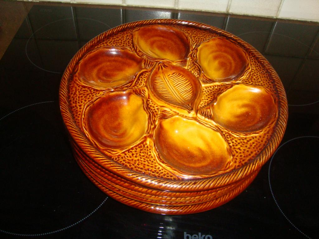 6 Vintage oesterborden. Saint-Clément(Frankrijk), Antiek en Kunst, Ophalen