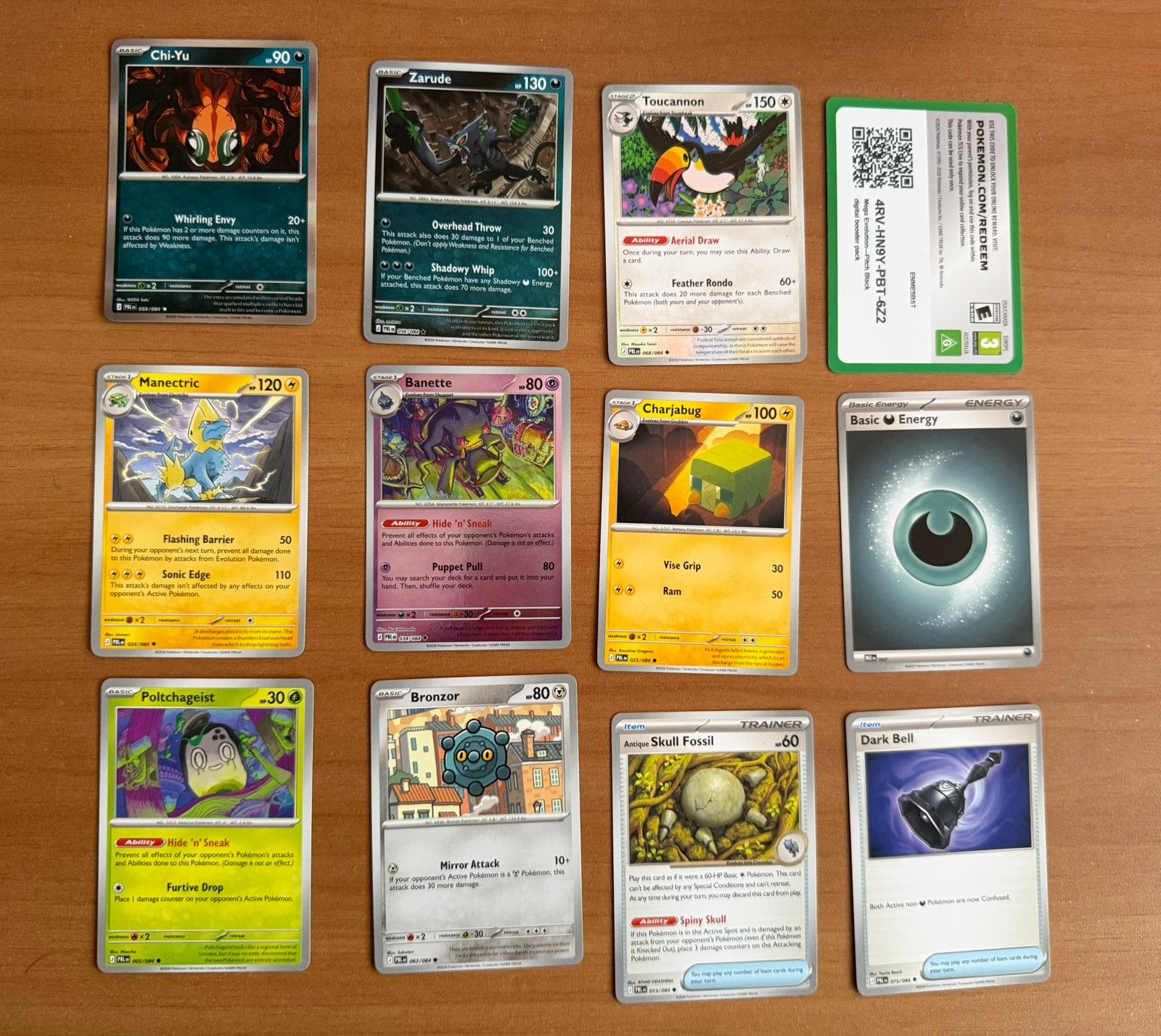 Te koop Partij Mega Evolution Pitch Black 11 kaarten, Ophalen of Verzenden, Zo goed als nieuw