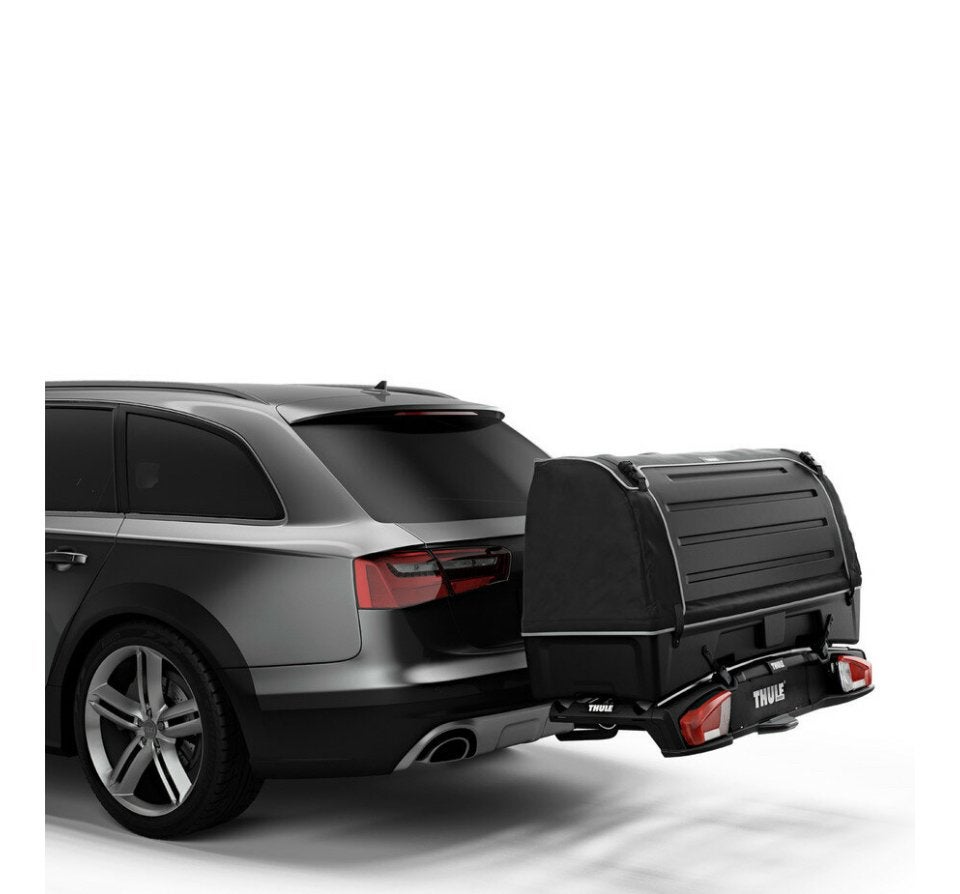 Thule backspace bagagebox voor op fietsendrager, Autos : Divers, Porte-vélos, Comme neuf, Accessoire porte-vélos, Enlèvement