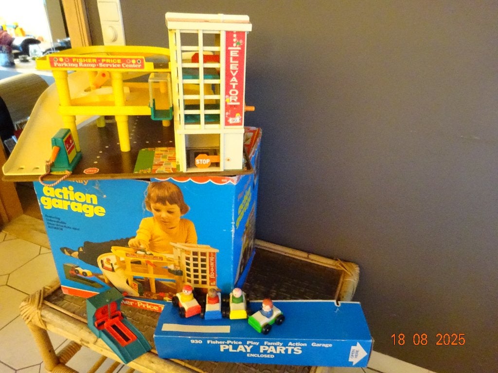 Fisher price,retro garage*VOLLEDIG*PRIMA STAAT* VINTAGE*1975, Kinderen en Baby's, Ophalen of Verzenden