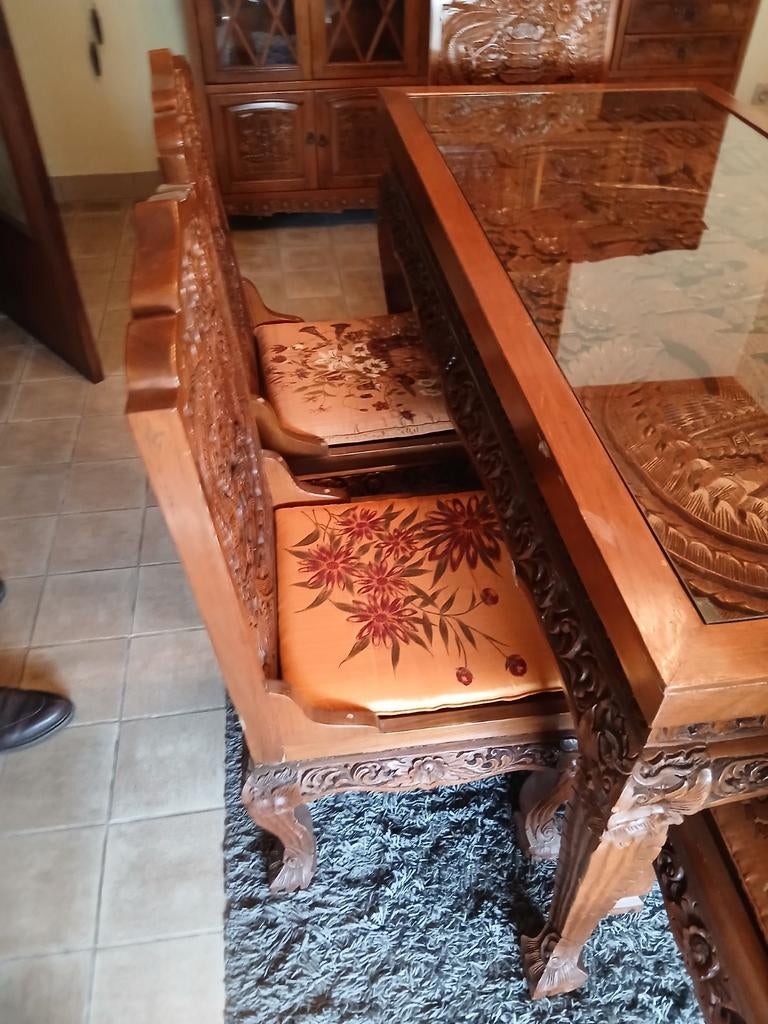 Tafel en 6 stoelen uit Thailand, Antiek en Kunst, Ophalen