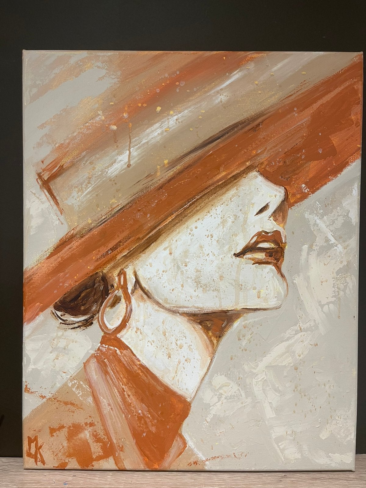 Modern schilderij klasse dame Mk Art, Textile, Enlèvement ou Envoi, Figures, Peinture acrylique