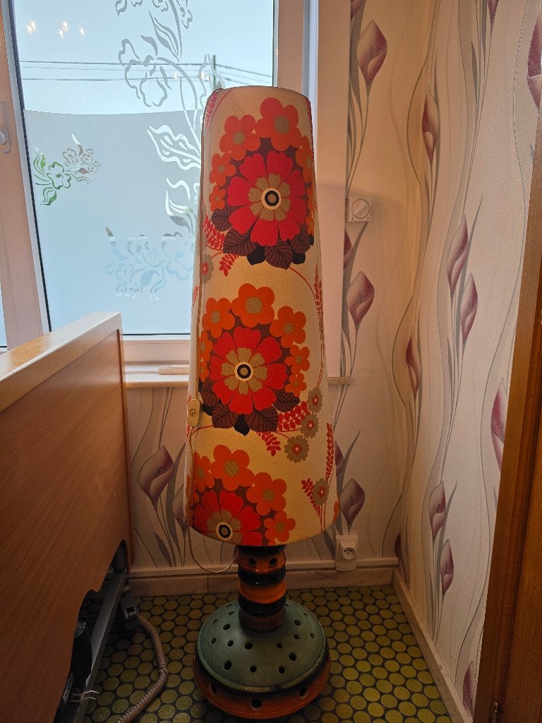 Vintage vloerlamp, Huis en Inrichting, Gebruikt, Ophalen of Verzenden, 100 tot 150 cm, Keramiek