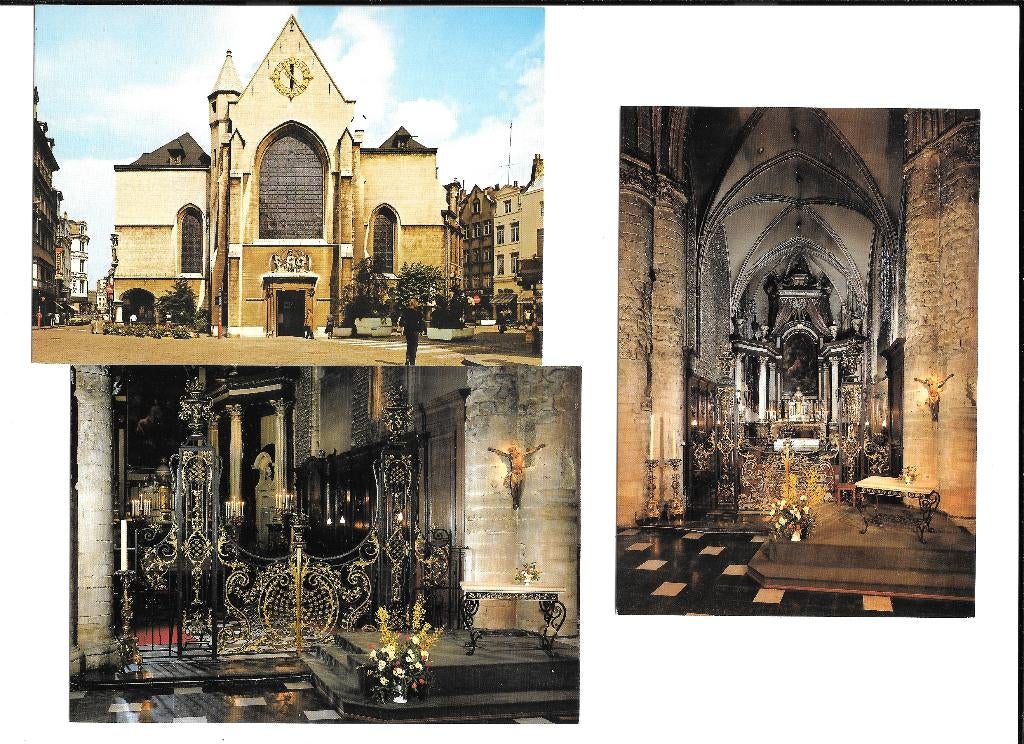 Sint-Niklaaskerk (Beurs) Brussel 3 kaarten, Verzamelen, Verzenden, 1980 tot heden, Ongelopen, Brussel (Gewest)