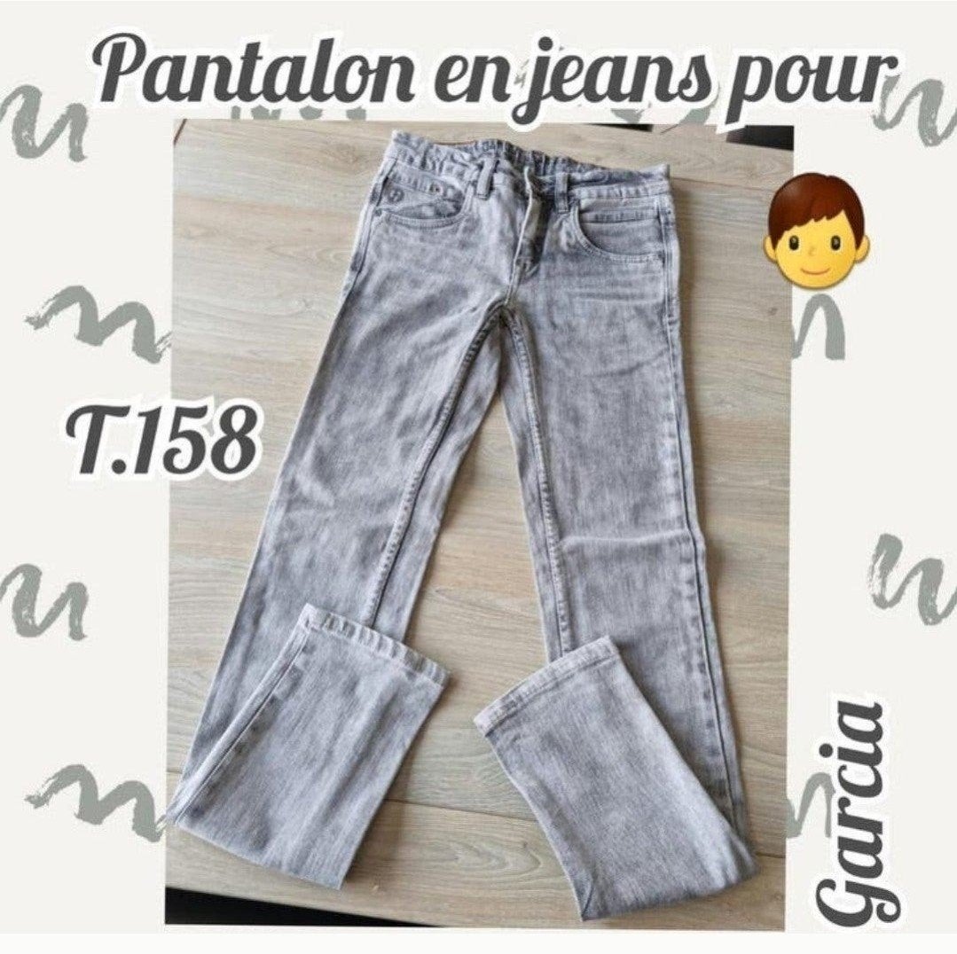Pantalon en jeans pour garçon -gris-Garcia-T.158, Kinderen en Baby's, Broek, Gebruikt, Ophalen of Verzenden, Garcia