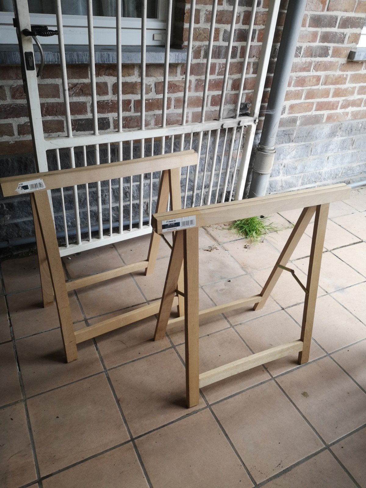 2 houten schragen, Ophalen