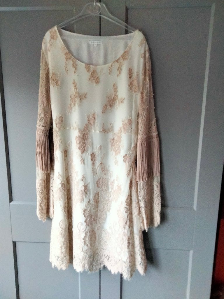 Dames kleed Patricia Pepe, Beige, Maat 42/44 (L), Zo goed als nieuw, Ophalen