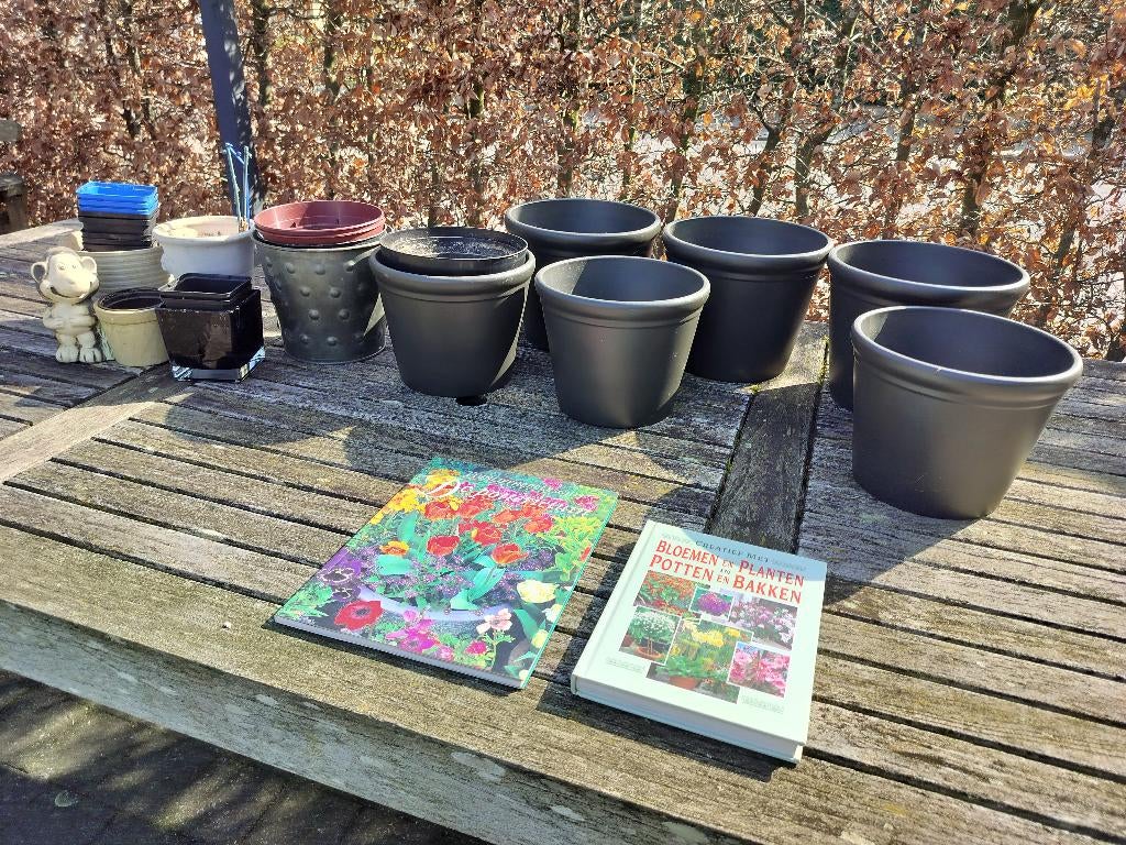 ⏰🚨⬇️Complete Startersset Tuinieren: 10+Bloempotten+2 boeken, Ophalen, Aardewerk, Balkon