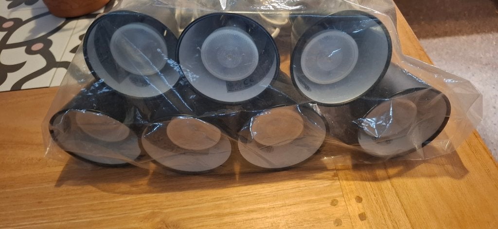 7 kleine richtbare klemspots met ledlamp, Maison & Meubles, Lampes | Spots, Comme neuf, Enlèvement, E14 (petit), Métal