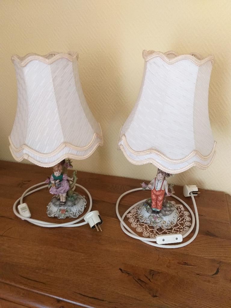 vintage dressoir lampen (koppel), Huis en Inrichting, Ophalen, Zo goed als nieuw
