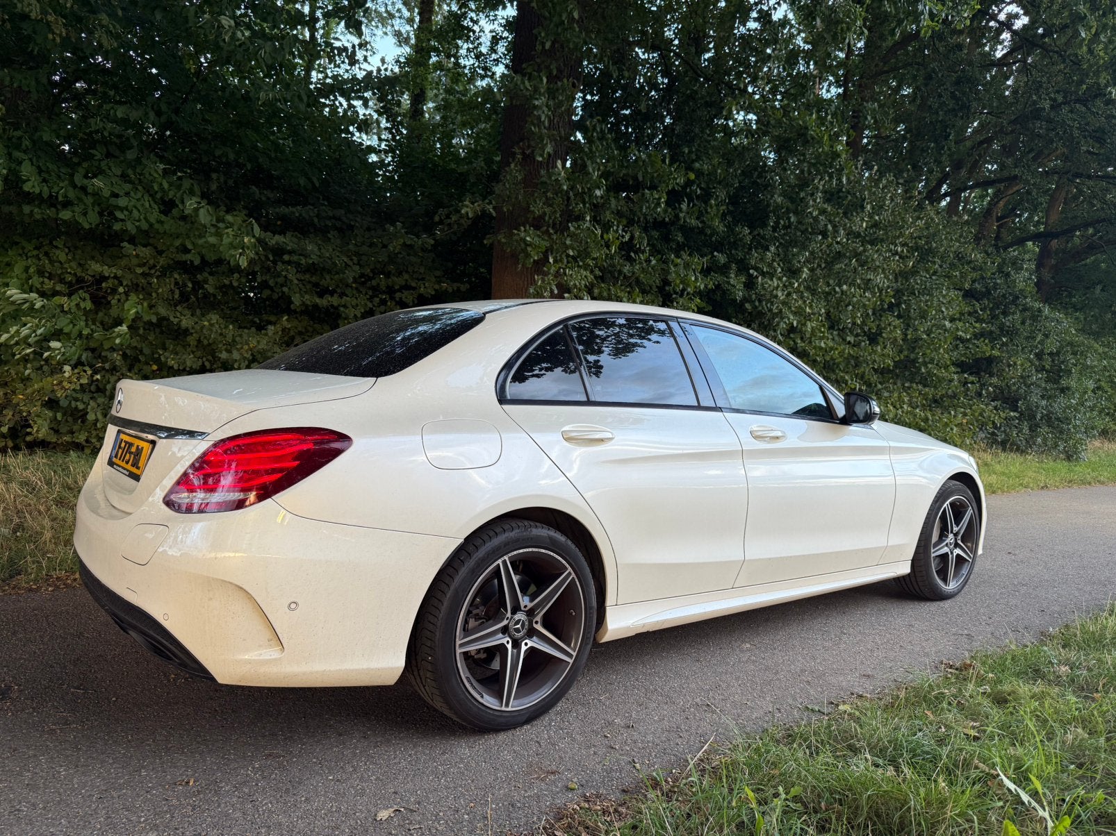 Mercedes C350 2018/AMG-pakket/Head-up/360 camera!, Auto's, Automaat, Achterwielaandrijving, 4 cilinders, Wit