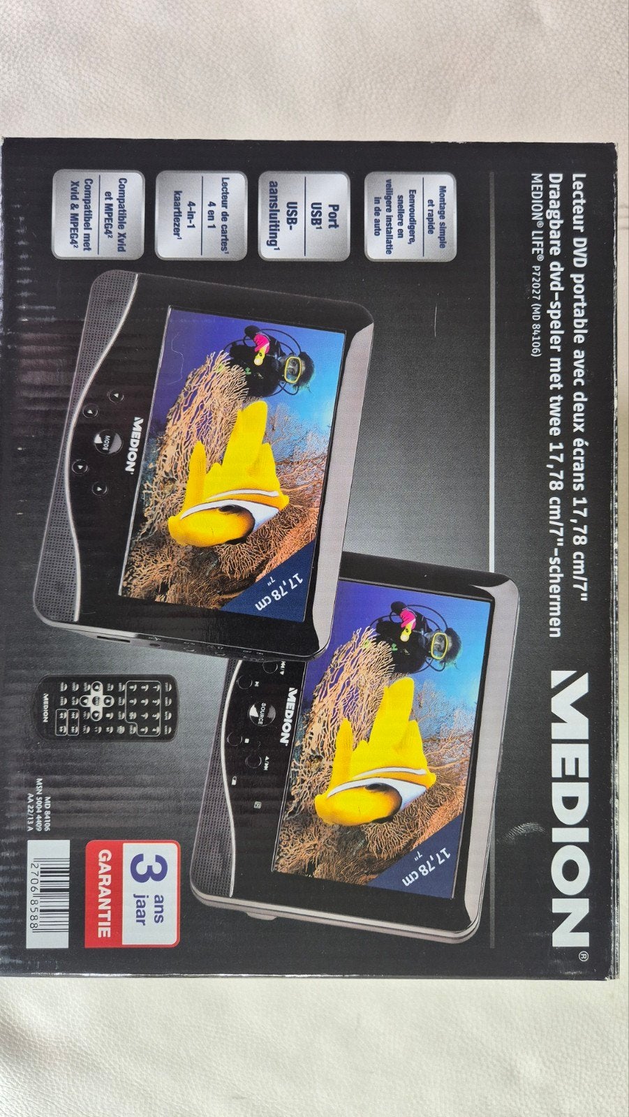 Medion MD84106 media speler met 2 schermen, Draagbaar, Zo goed als nieuw, Ophalen, Overige merken