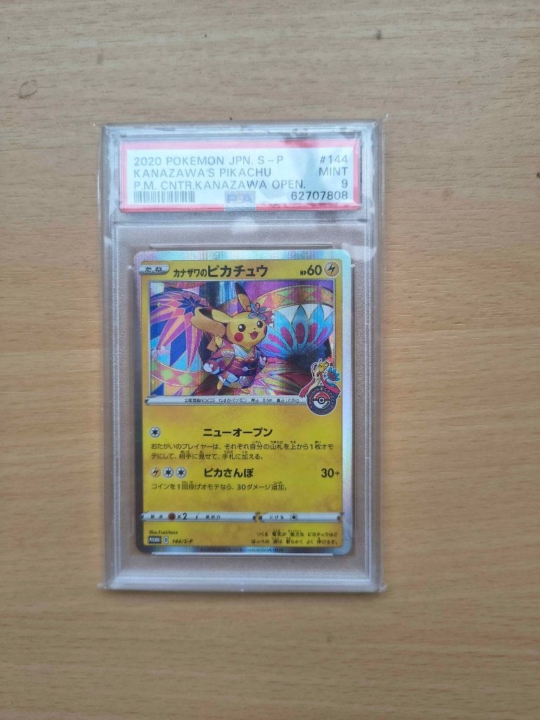 Kanazawa's Pikachu #144 PSA 9, Ophalen of Verzenden, Zo goed als nieuw, Losse kaart, Foil