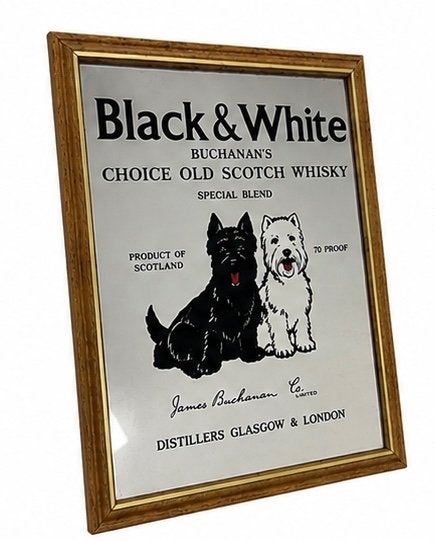 Vintage Black & White Buchanan’s Whisky Reclamespiegel, Verzamelen, Verzenden, Gebruikt, Overige typen