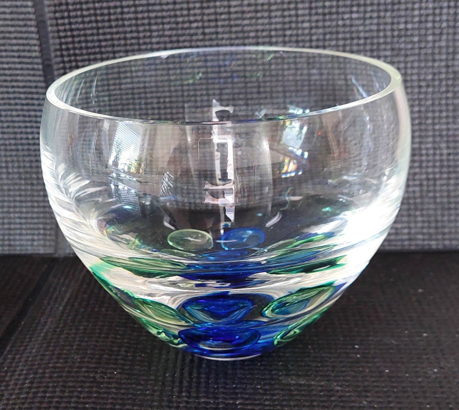 Vase de collection Bubble blue,  verrerie Langham, Enlèvement