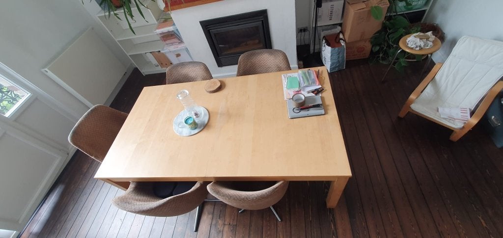 Grande table de salle à manger (avec rallonge), Maison & Meubles, Enlèvement