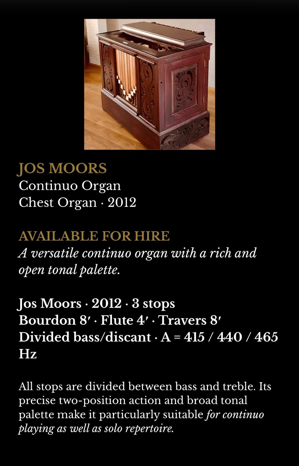 TE HUUR: Kistorgels, klavecimbel, pianoforte, harmoniums…, Enlèvement, Comme neuf