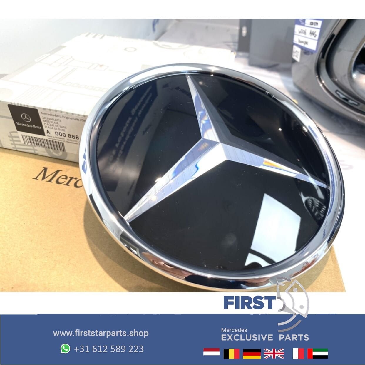 A0008880000 Mercedes VERWARMD LOGO GLAS GRIL EMBLEEM VOORZIJ, Utilisé, -, -, Enlèvement ou Envoi