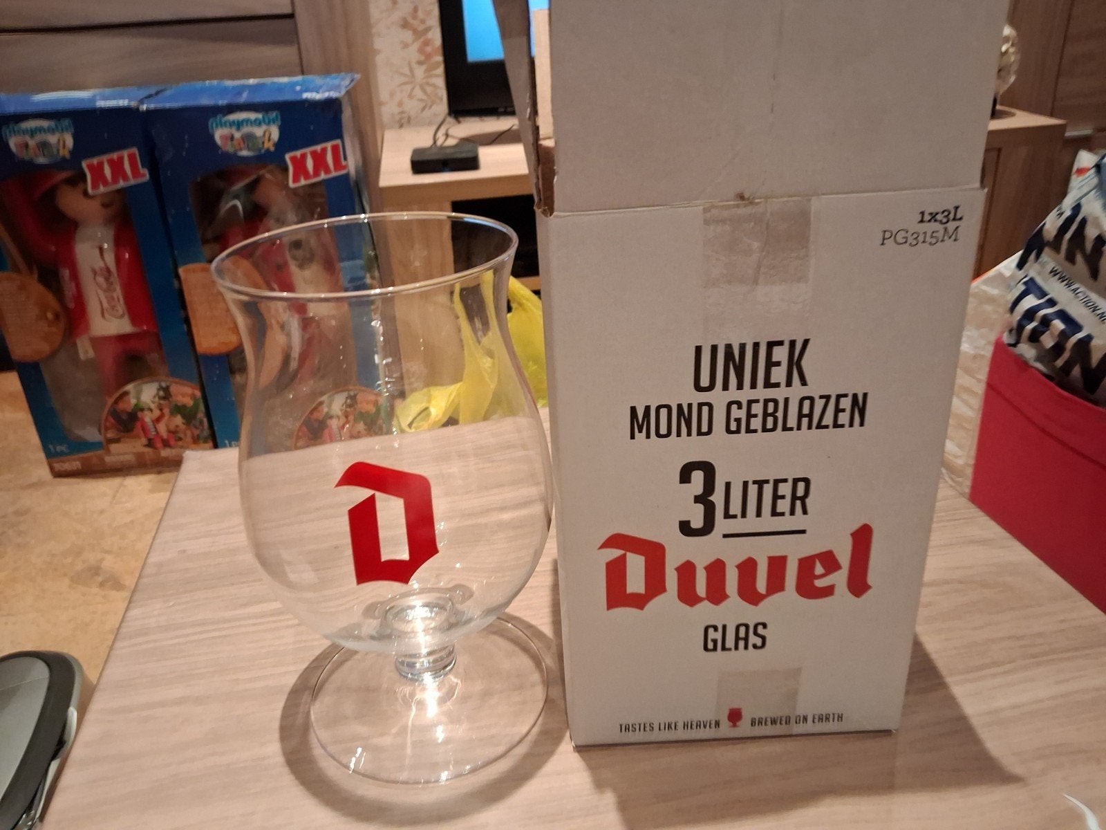 Duvel glas Rode D 3 liter, Verzamelen, Ophalen of Verzenden, Nieuw, Duvel